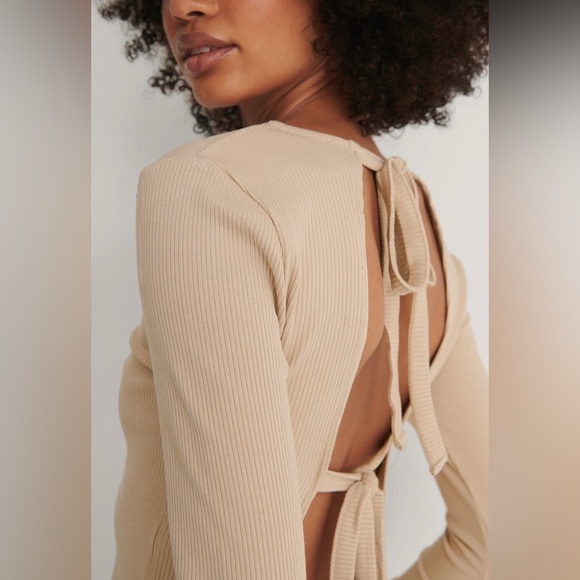 NA-KD Beige Double Knot Top - Picture 5 of 5